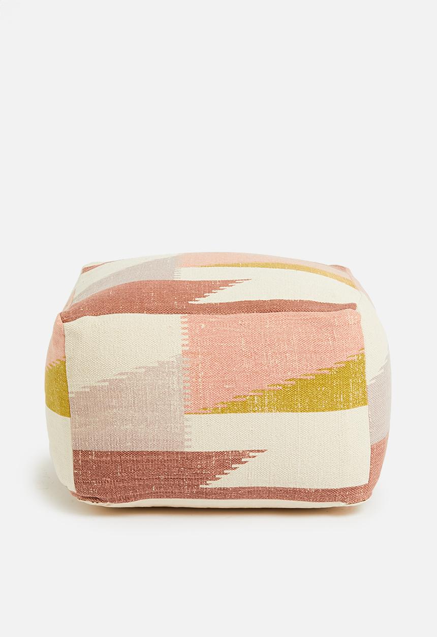Sixth Floor - Graphic geo ottoman - multi