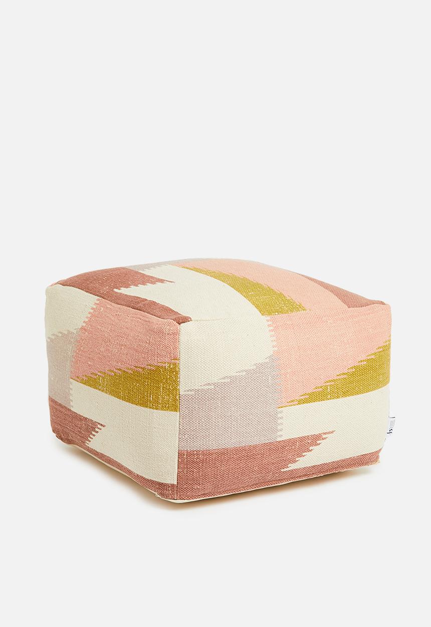 Sixth Floor - Graphic geo ottoman - multi