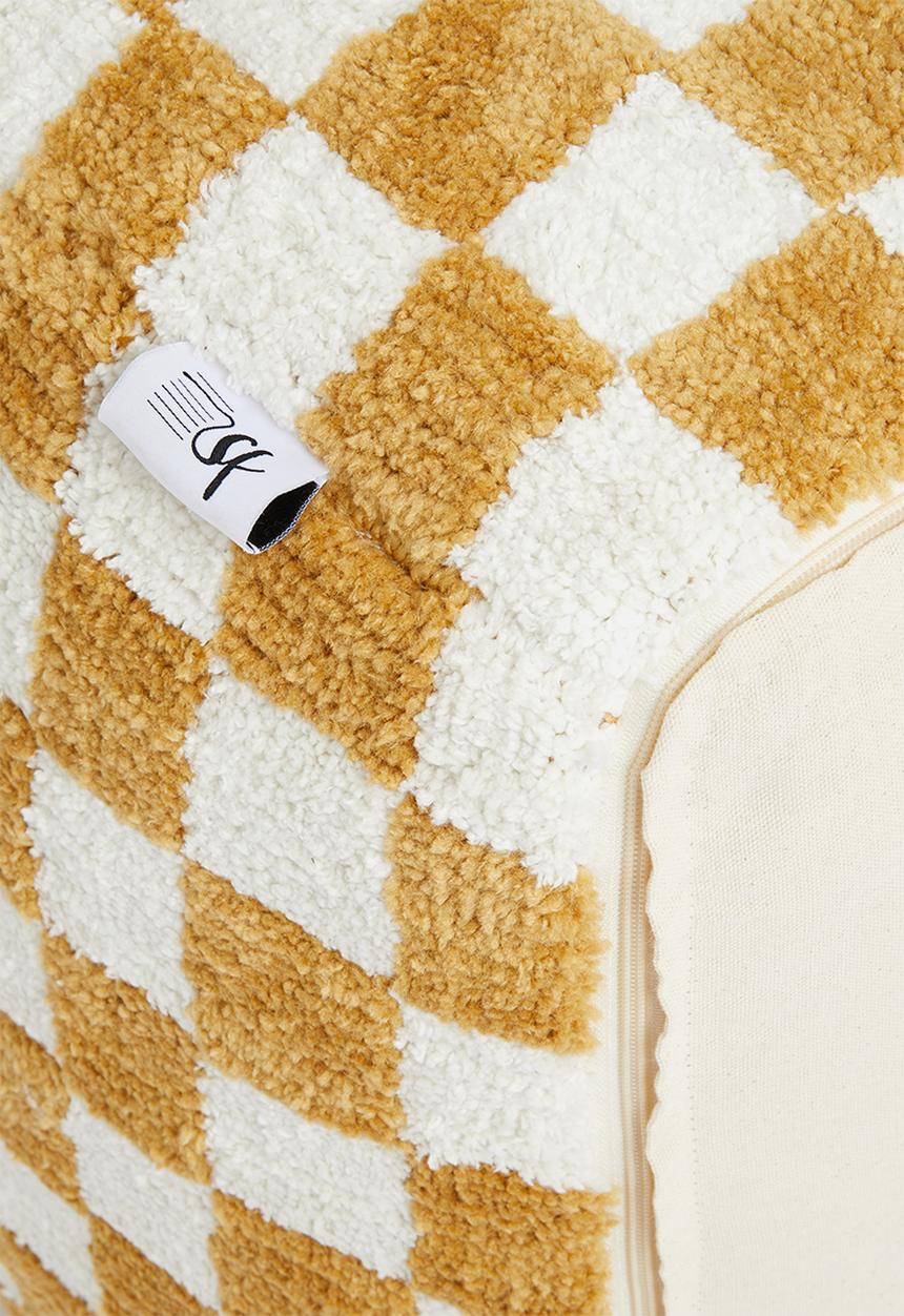 Sixth Floor - Checkered ottoman - natural