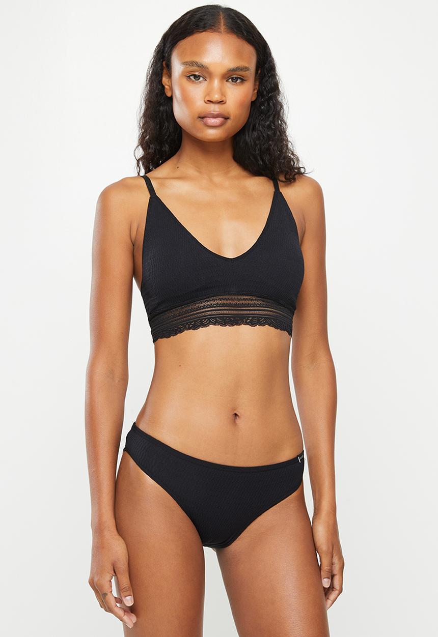 KANGOL - 2pk seamless bikini with geo lace back - waffle texture & pink