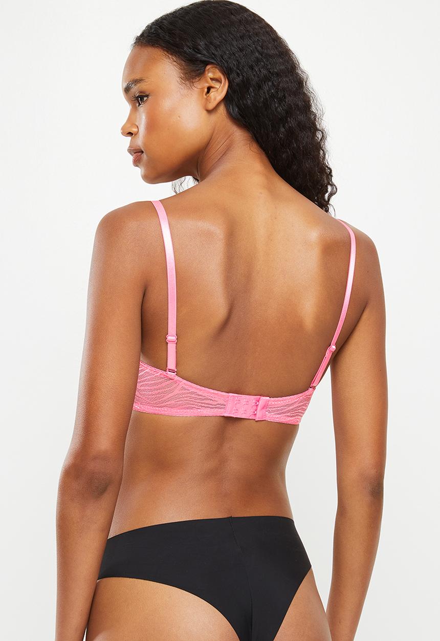 KANGOL - 2pk zebra mesh multi-way bra - melon pink & black