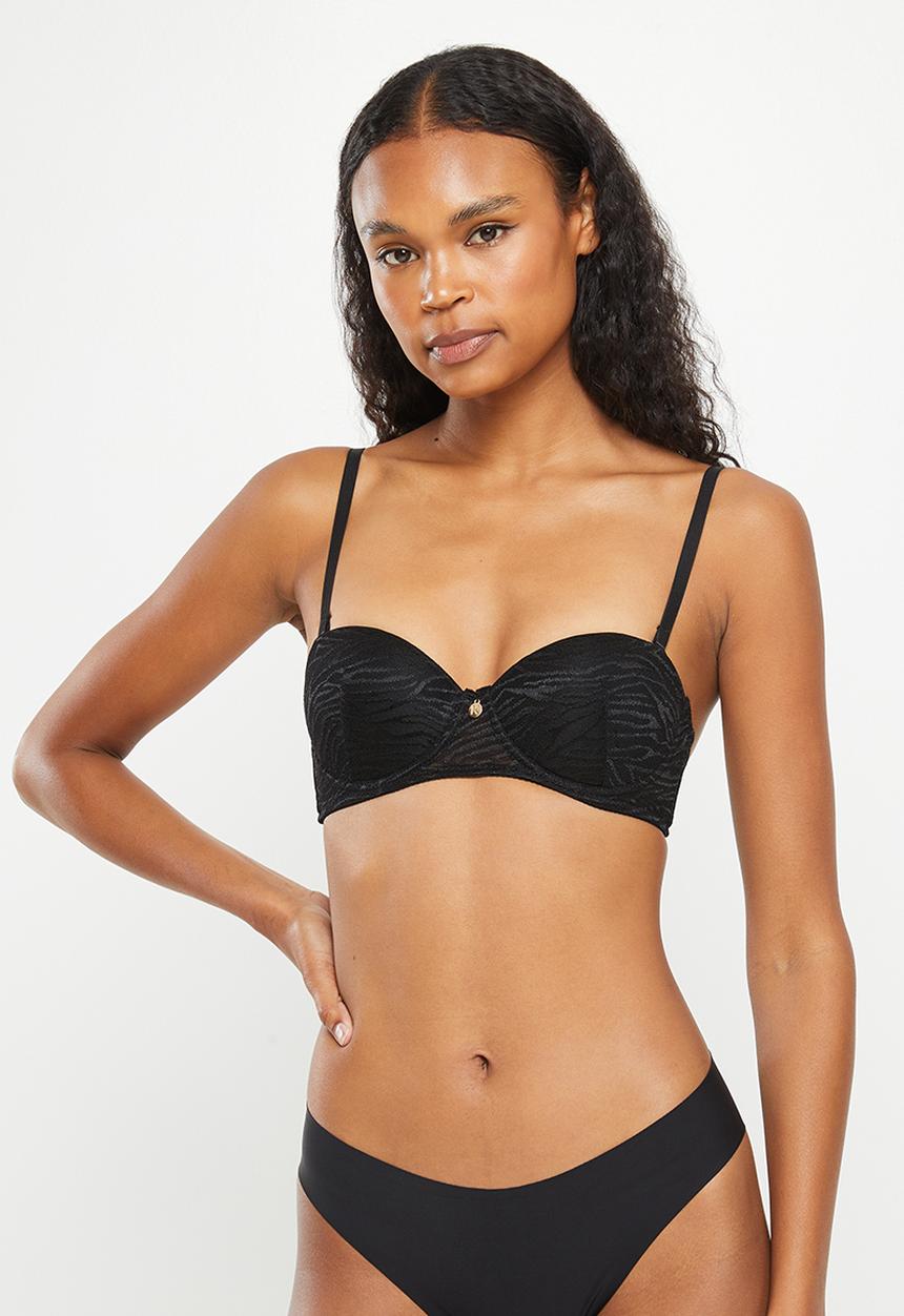 KANGOL - 2pk zebra mesh multi-way bra - melon pink & black