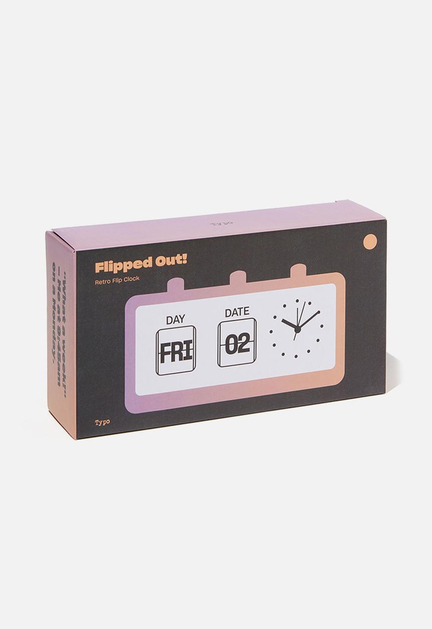 Typo - Retro flip clock - lilac & tropical peach ombre
