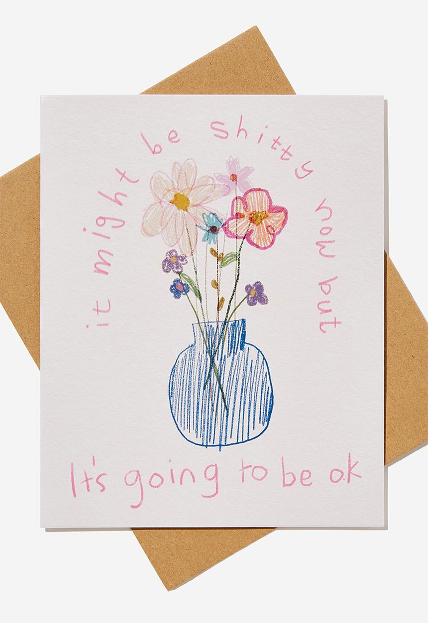 Typo - Sympathy card - vase its going to be ok