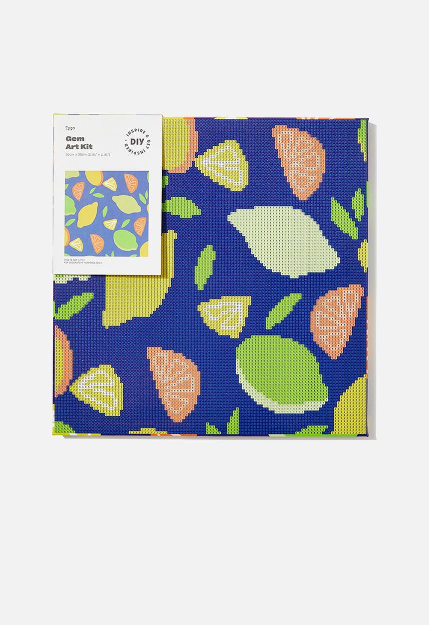 Typo - Gem art kit - navy fruit yardage