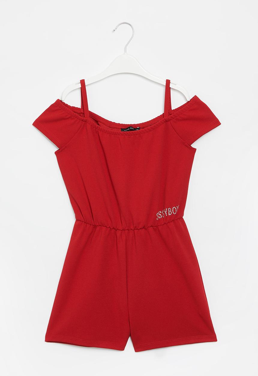 SISSY BOY - Bardot playsuit with straps - red
