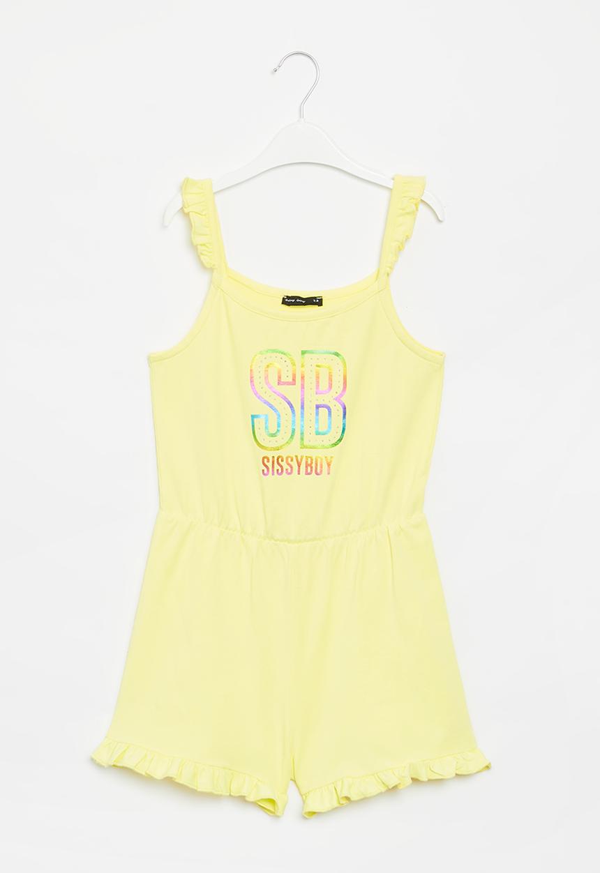 SISSY BOY - Playsuit with ruffle details - pale yellow