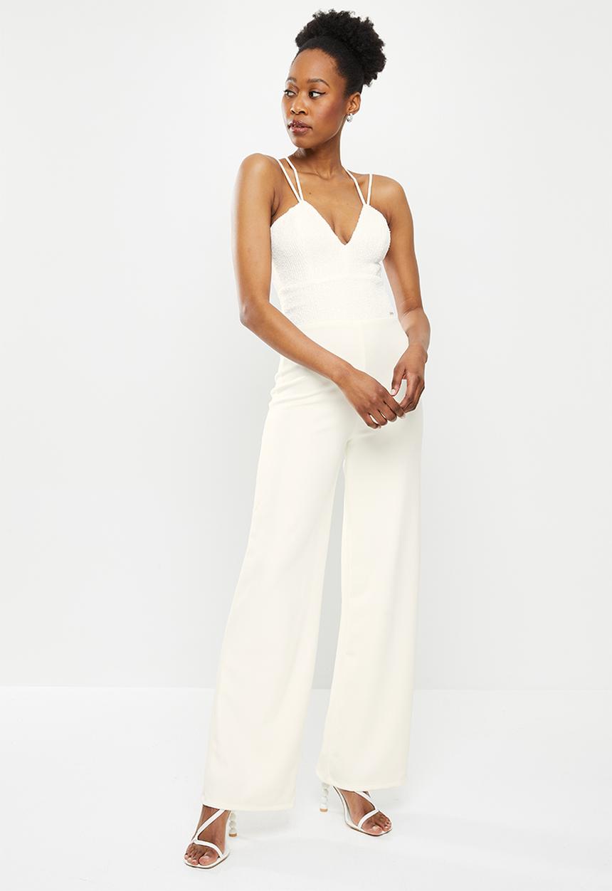 SISSY BOY - Inhale love: strappy jumpsuit - off white