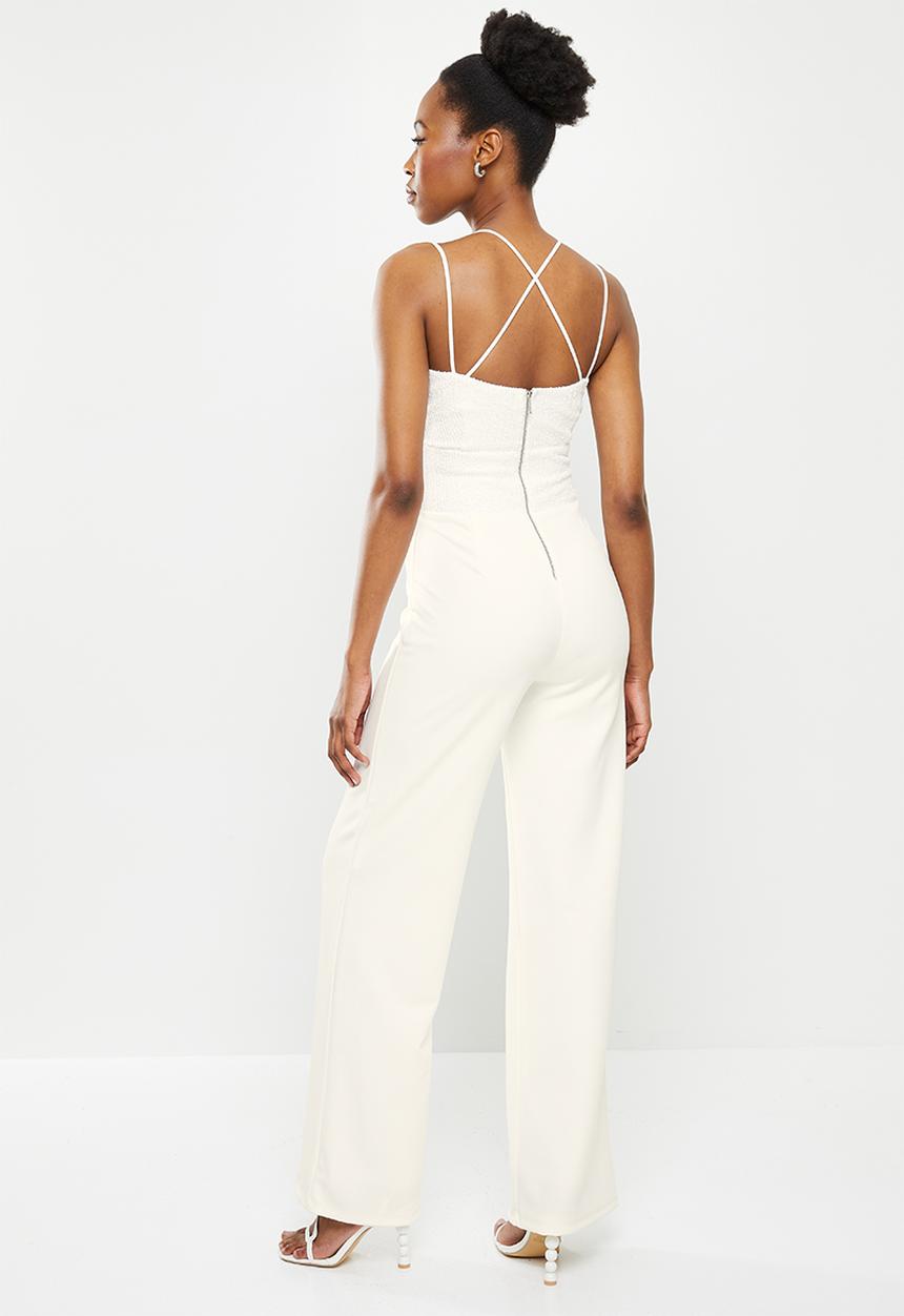 SISSY BOY - Inhale love: strappy jumpsuit - off white