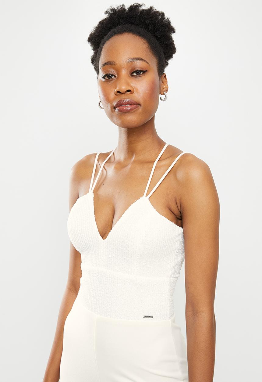 SISSY BOY - Inhale love: strappy jumpsuit - off white