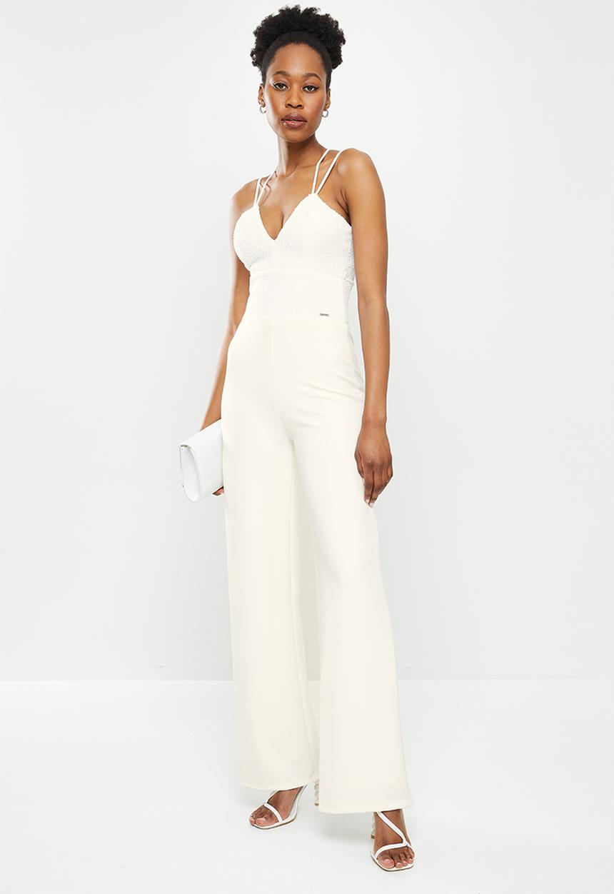SISSY BOY - Inhale love: strappy jumpsuit - off white