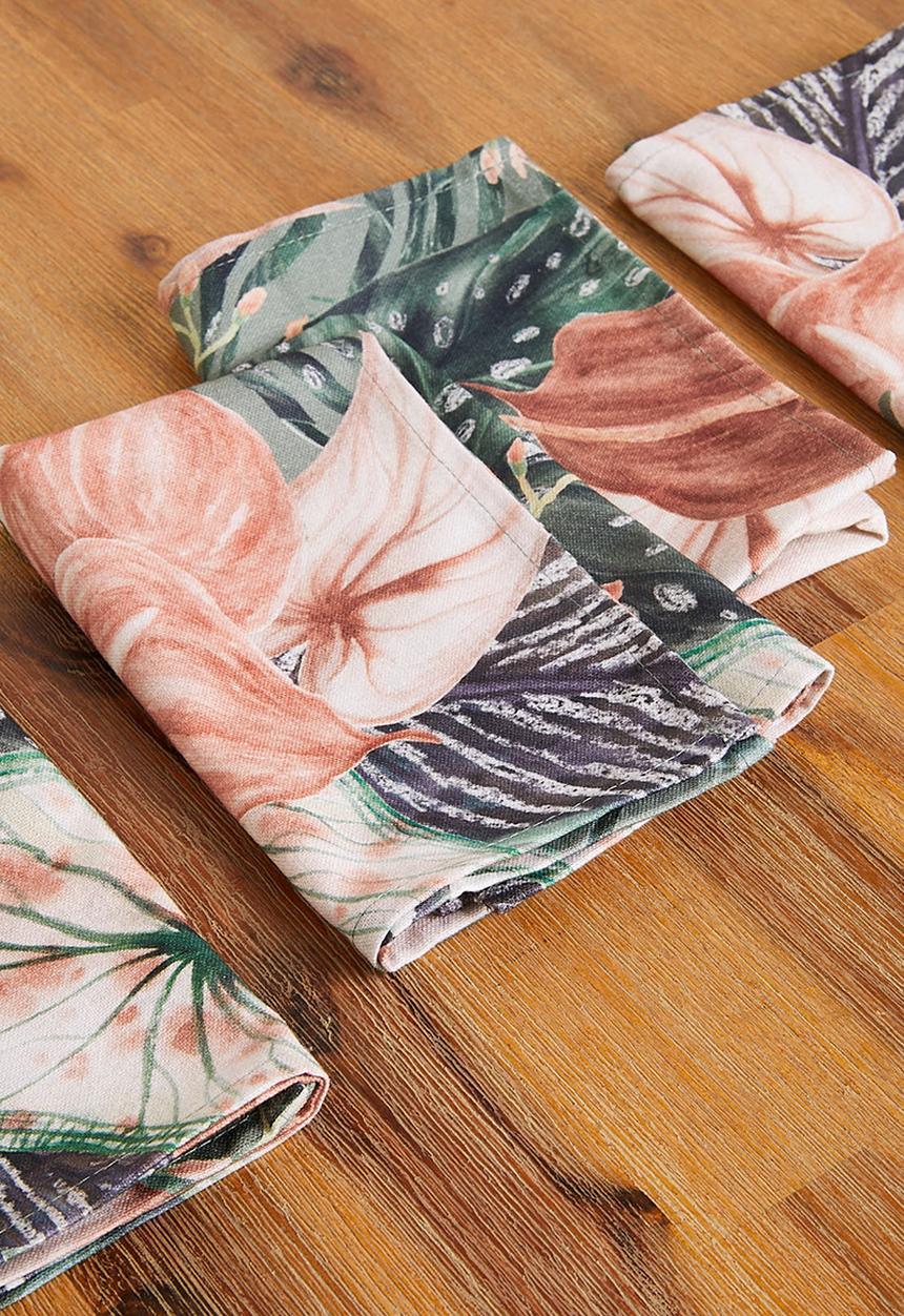 Hertex Haus - Arum lily napkin set of 4 - blush