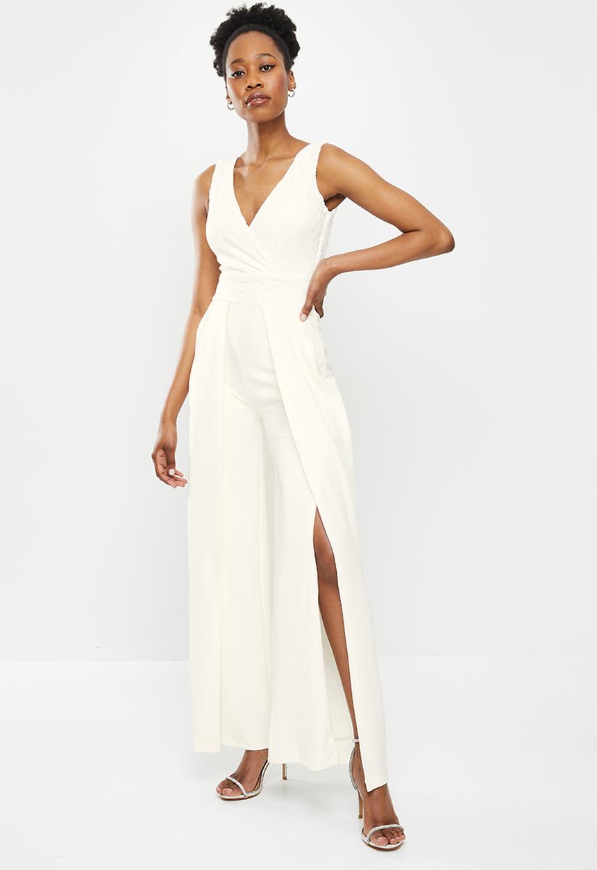 SISSY BOY - Heccers glam: jumpsuit with wide leg pant - off white