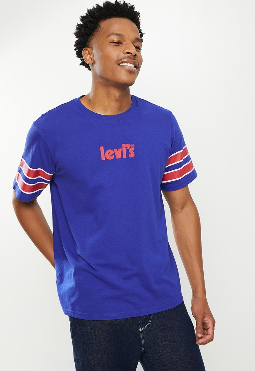 Levi’s® - Short sleeve relaxed fit tee core poster stripe ma - blue