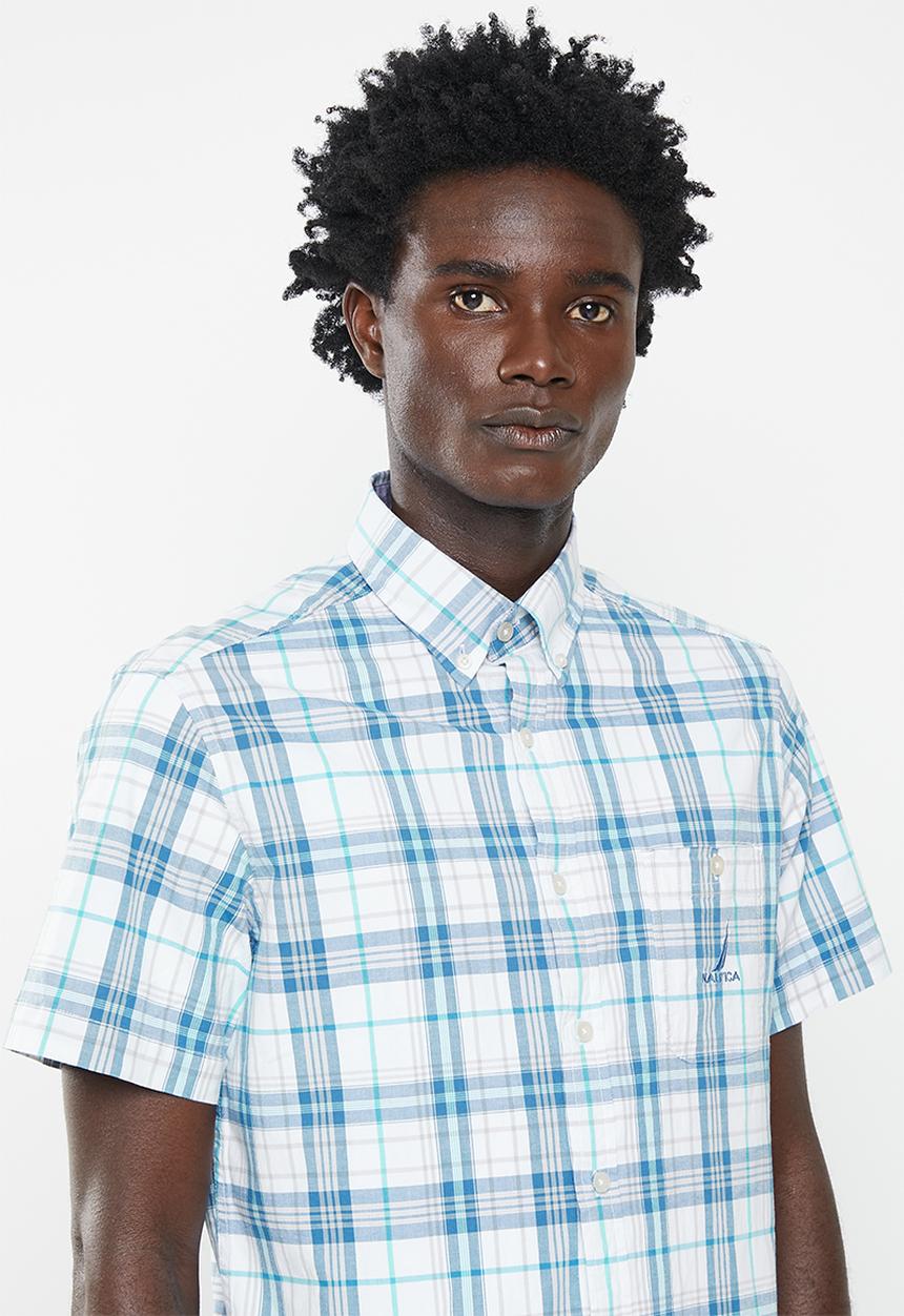 Nautica - Nautica short sleeve oceana check - bright white