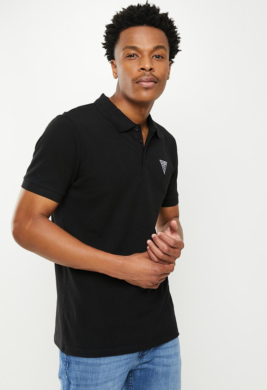 GUESS - Short sleeve guess classic golfer - jet black