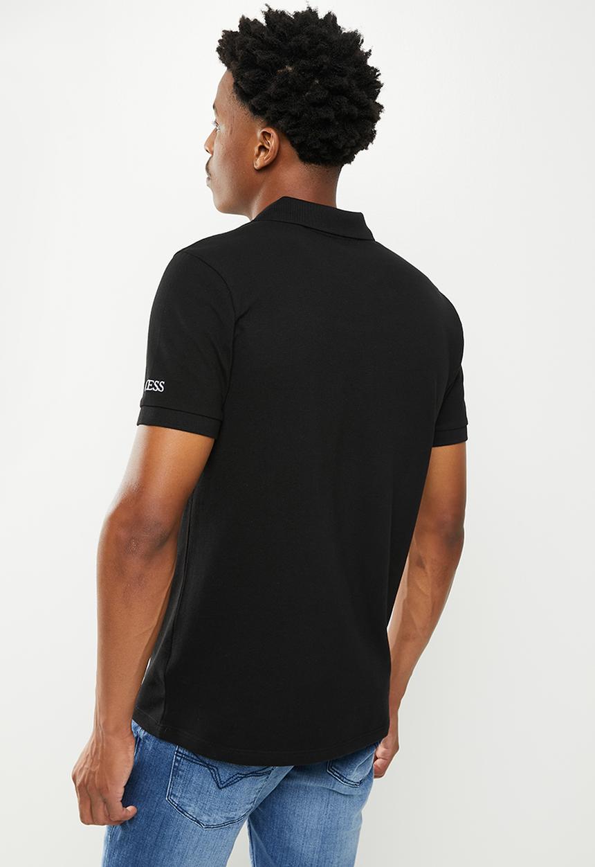 GUESS - Short sleeve guess classic golfer - jet black