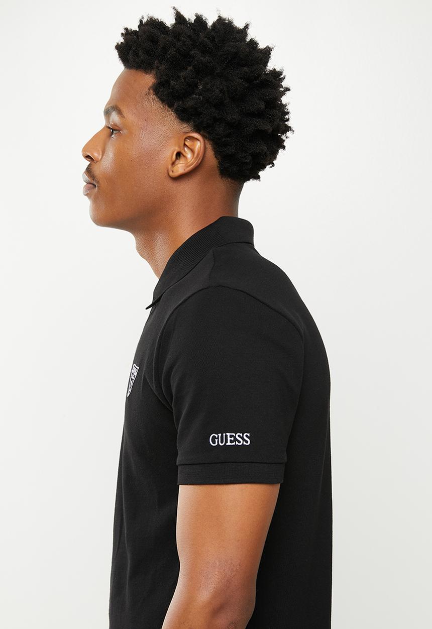 GUESS - Short sleeve guess classic golfer - jet black