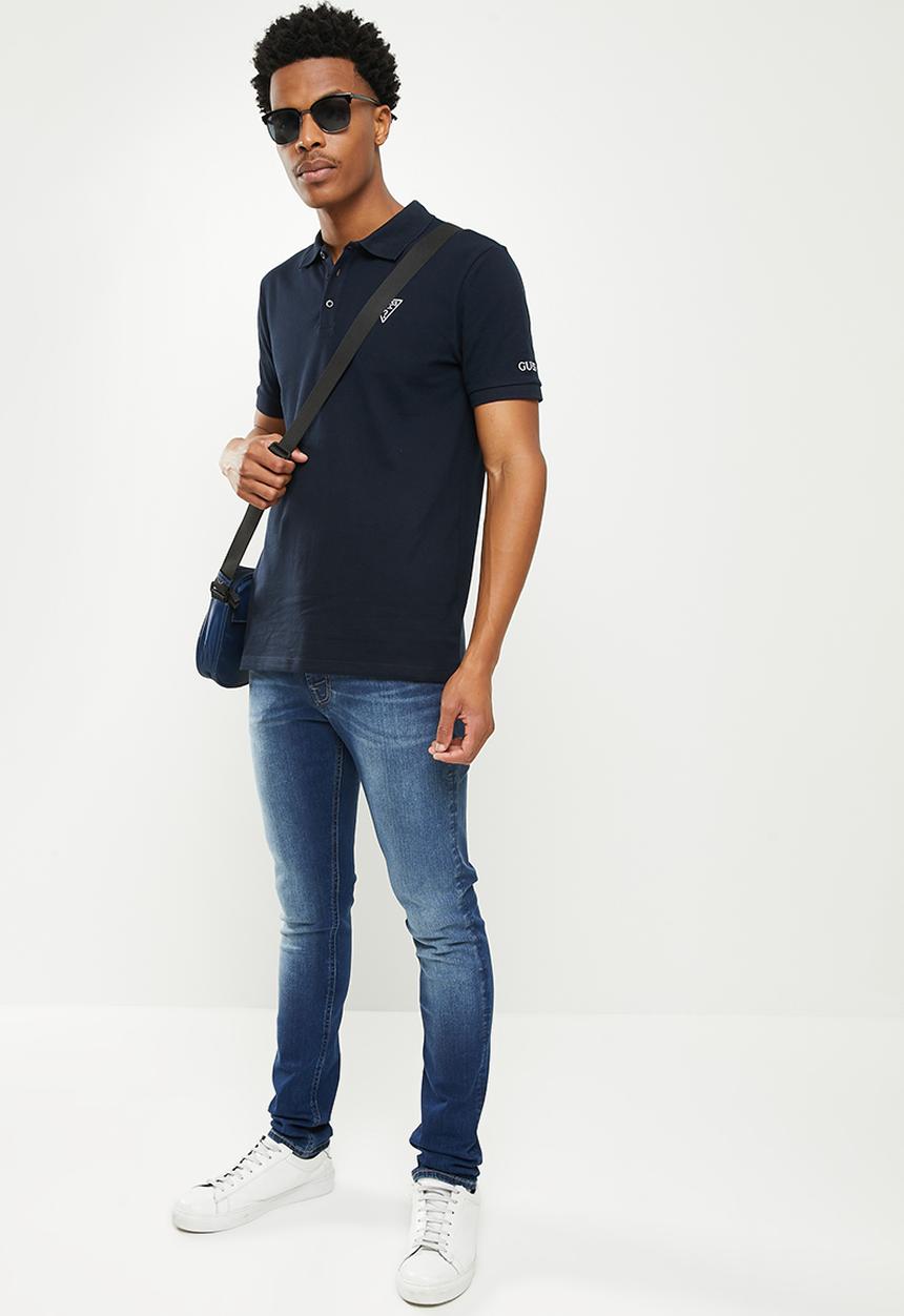 GUESS - Short sleeve guess classic golfer - new navy