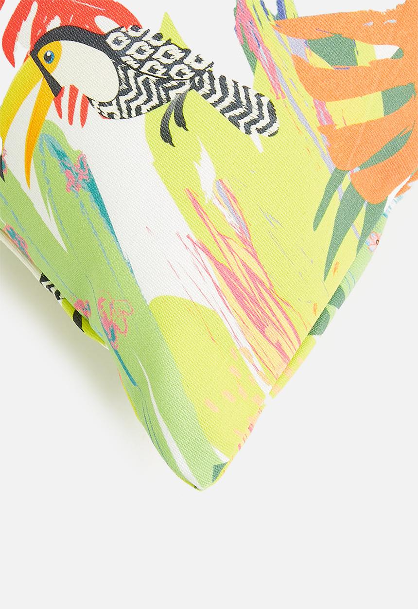 Hertex Haus - Toucans outdoor cushion cover - green