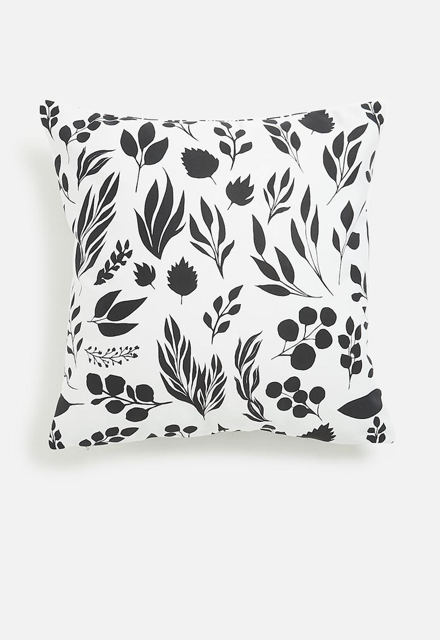 Hertex Fabrics - Shadow branch outdoor cushion cover - white & black