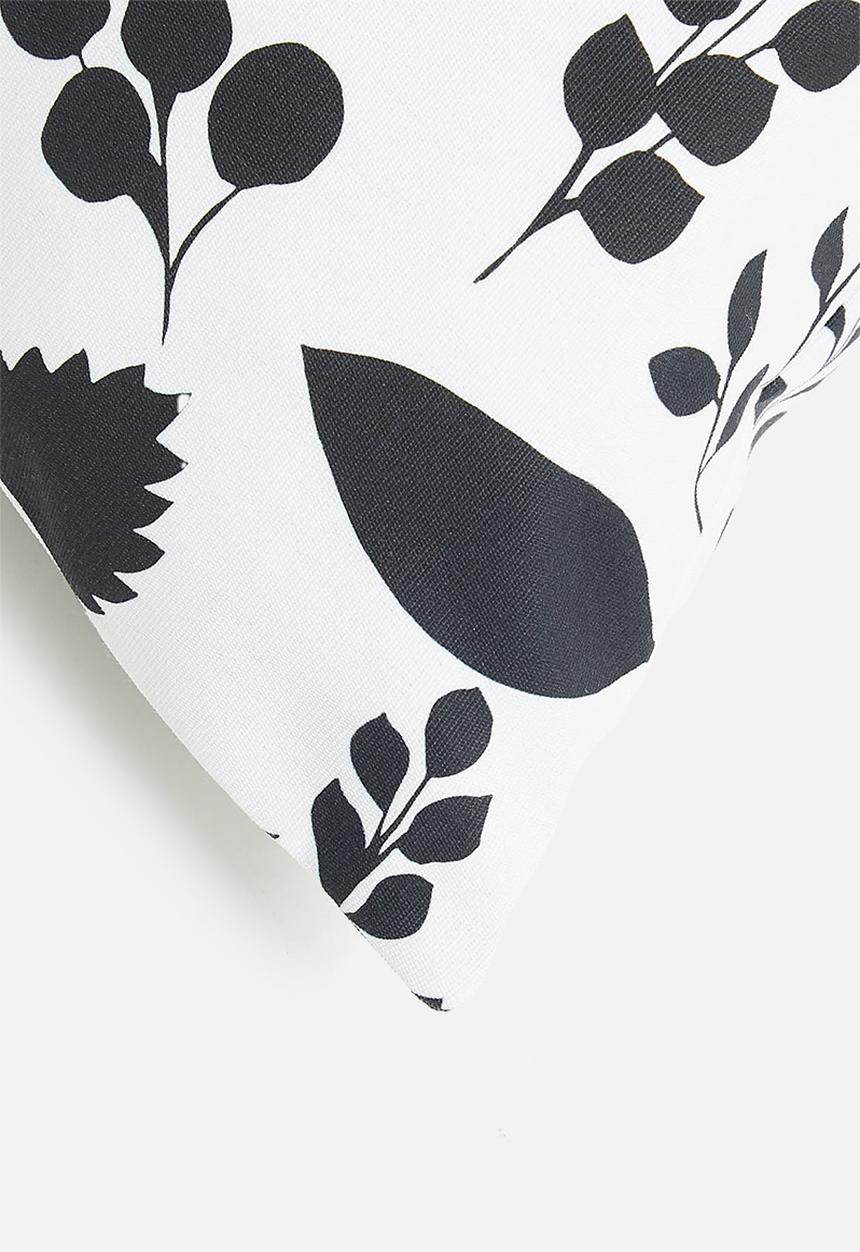 Hertex Fabrics - Shadow branch outdoor cushion cover - white & black