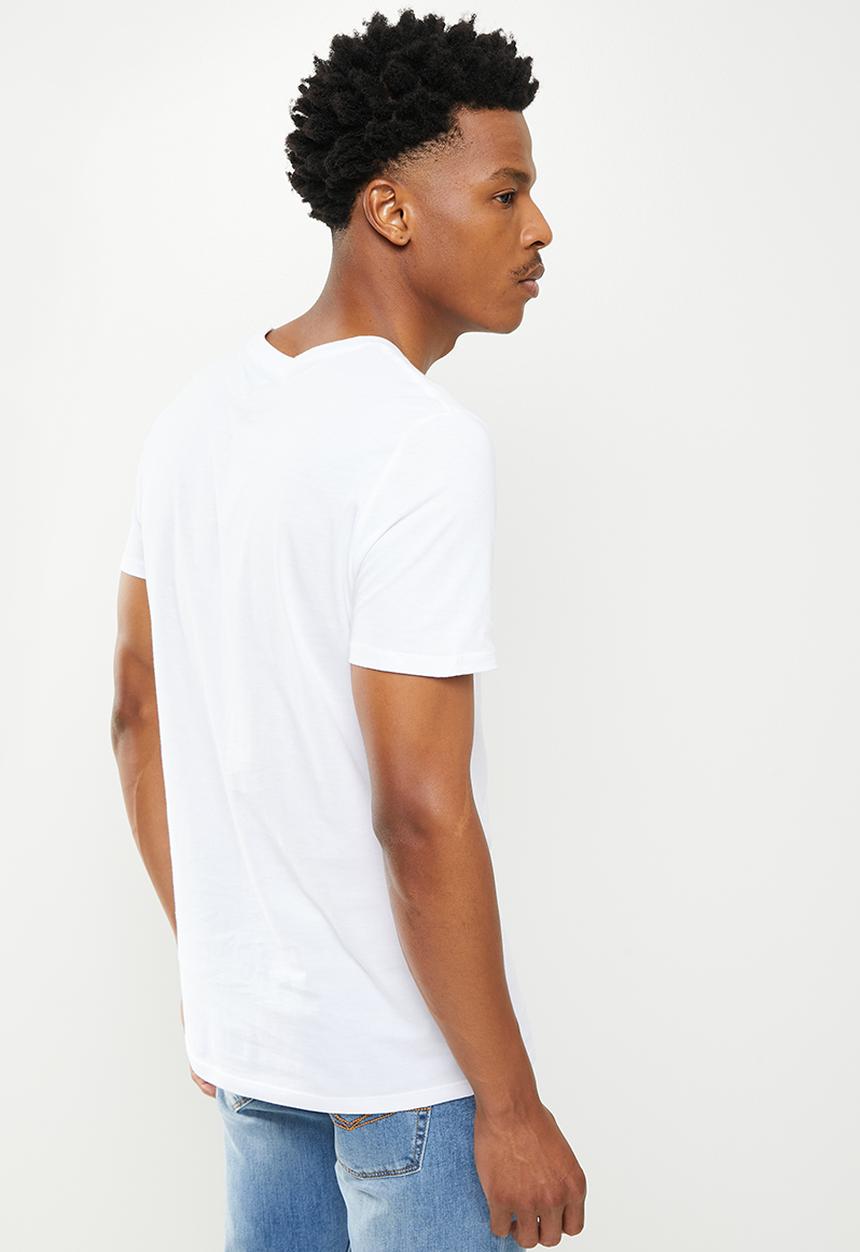 GUESS - Es short sleeve pima embroidery logo crew - pure white