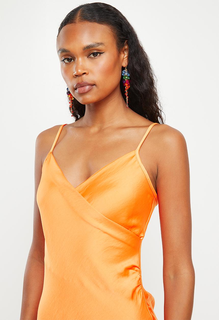 Me&B - Slit slip dress - orange
