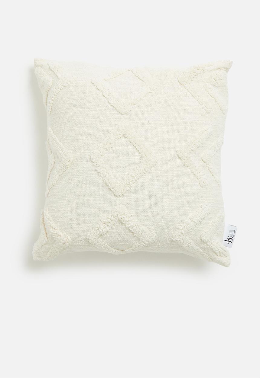 Sixth Floor - Nero woven cushion cover - white