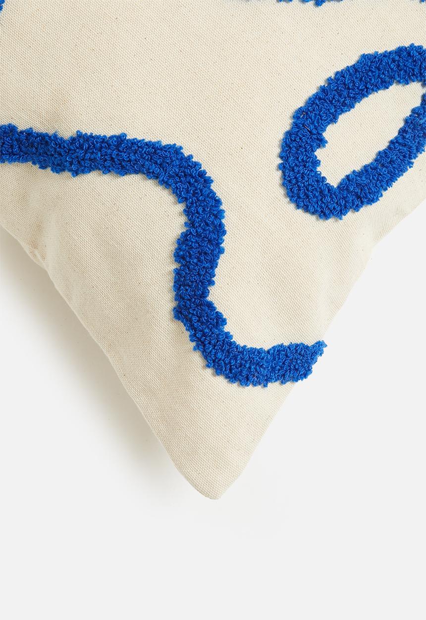 Sixth Floor - Rue cushion cover- navy and cream
