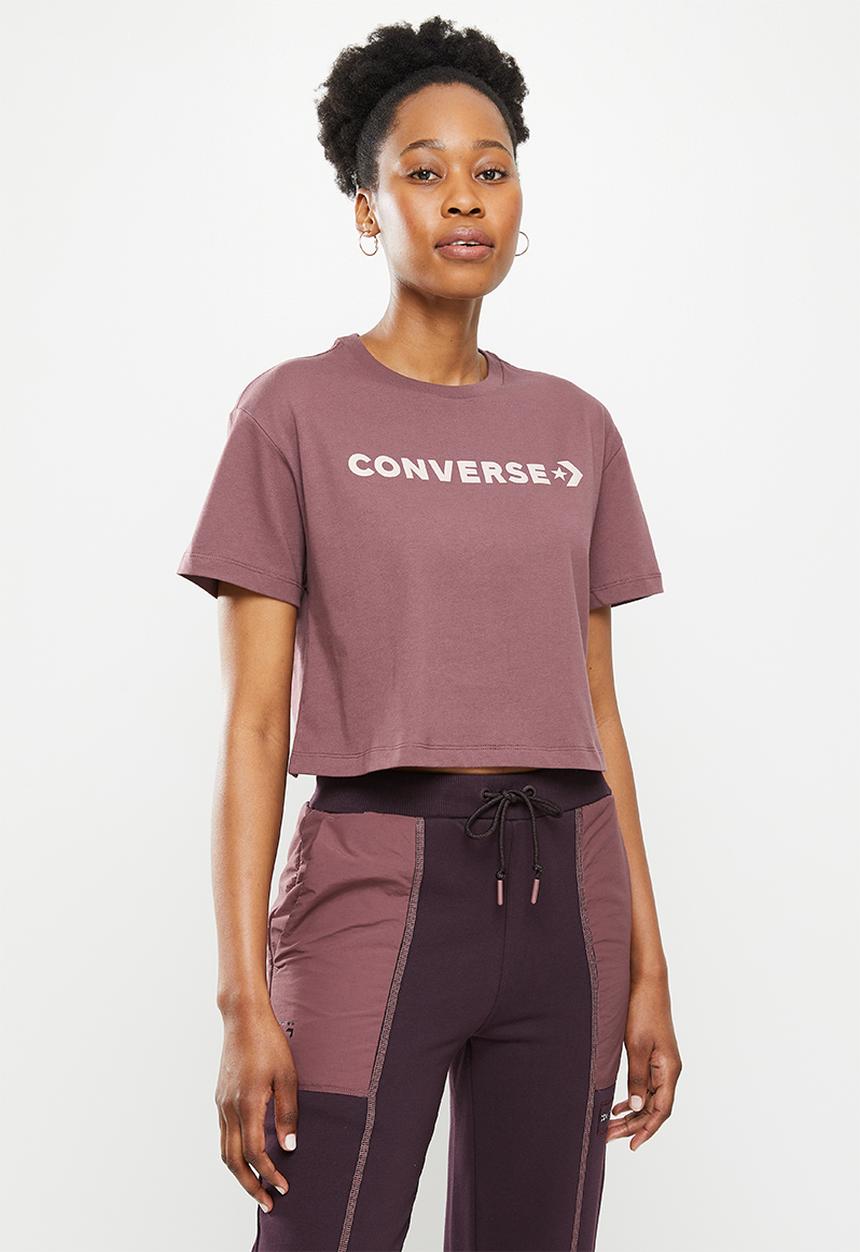 Converse - Puff logo cropped tee - dark wine