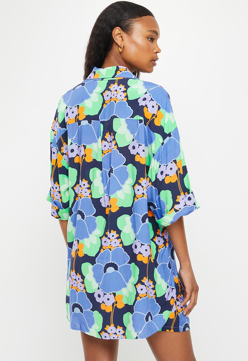 Me&B - Digital printed oversized shirt - 70's floral