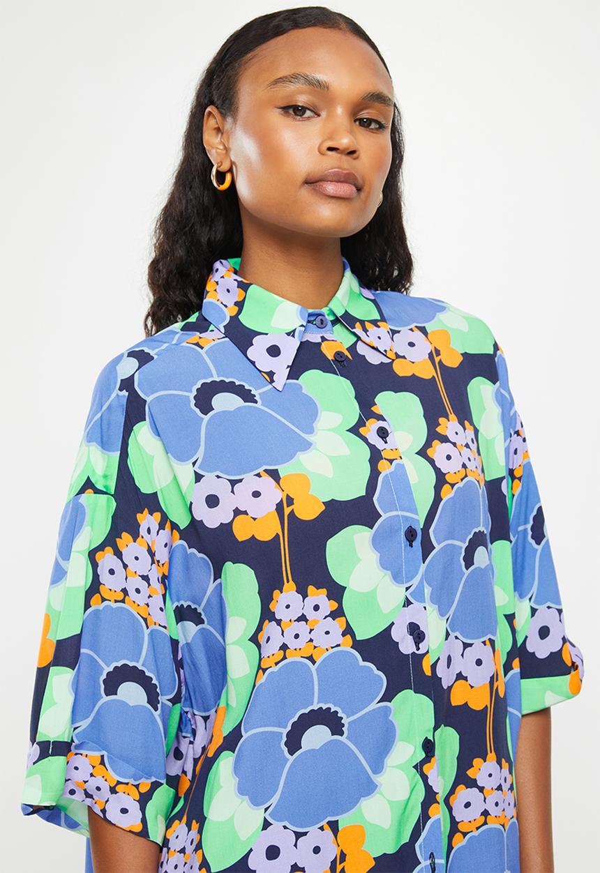 Me&B - Digital printed oversized shirt - 70's floral