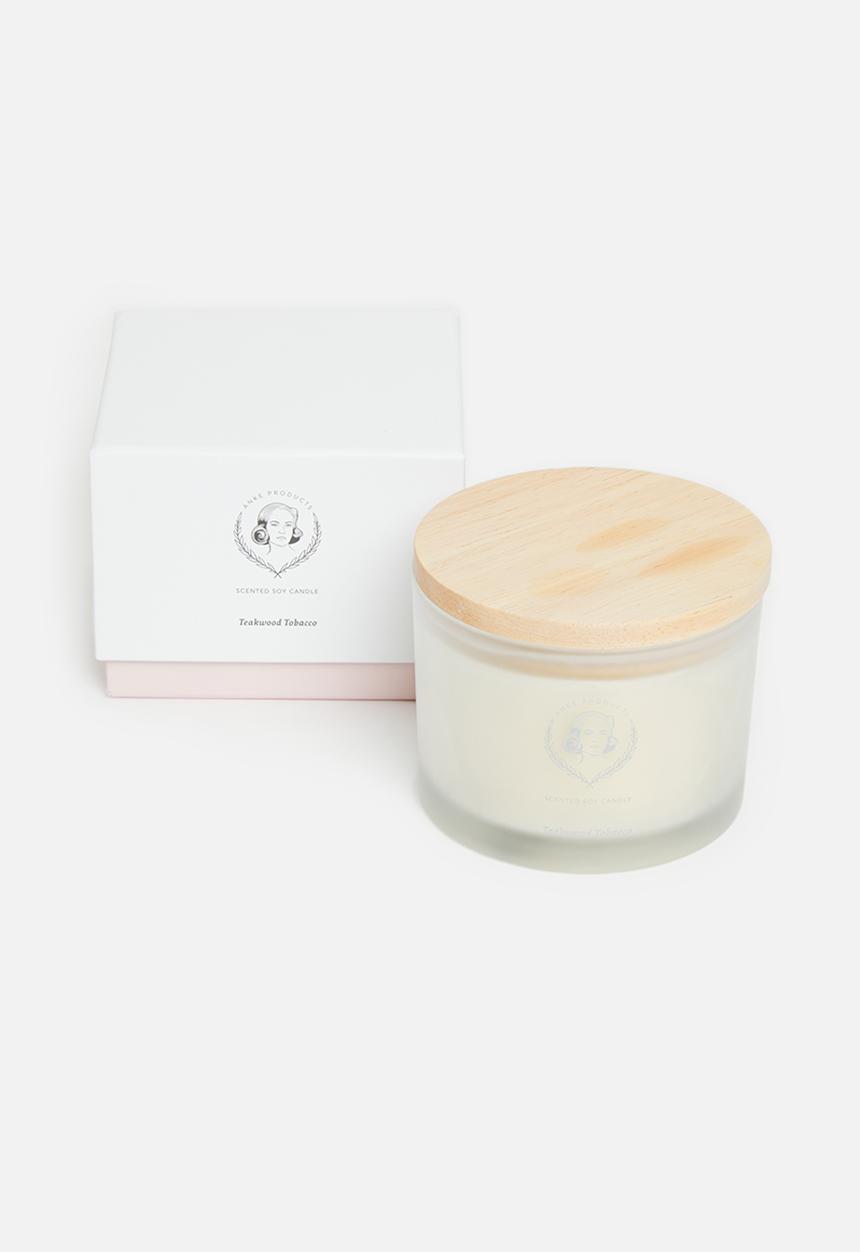 Anke Products - Teakwood tobacco scented soy candle - 370g
