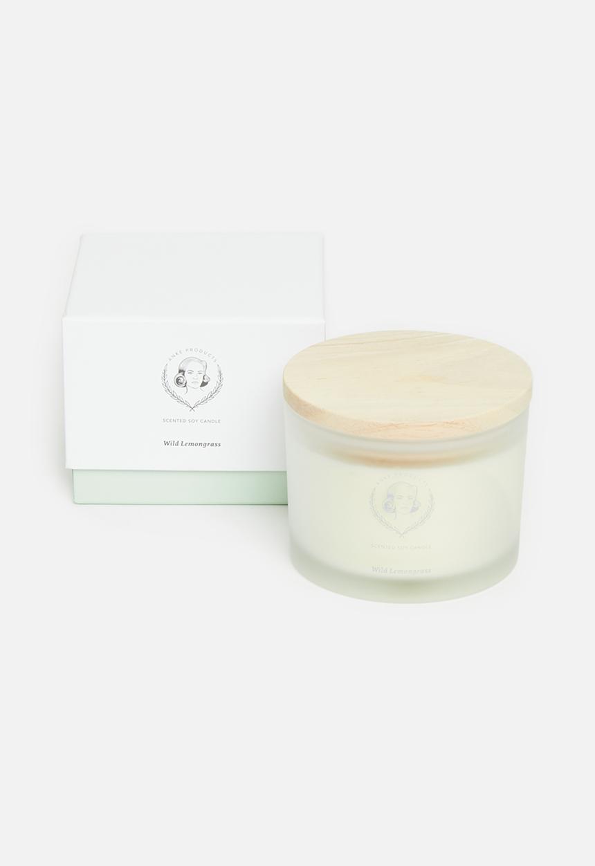 Anke Products - Wild lemongrass scented soy candle - 370g