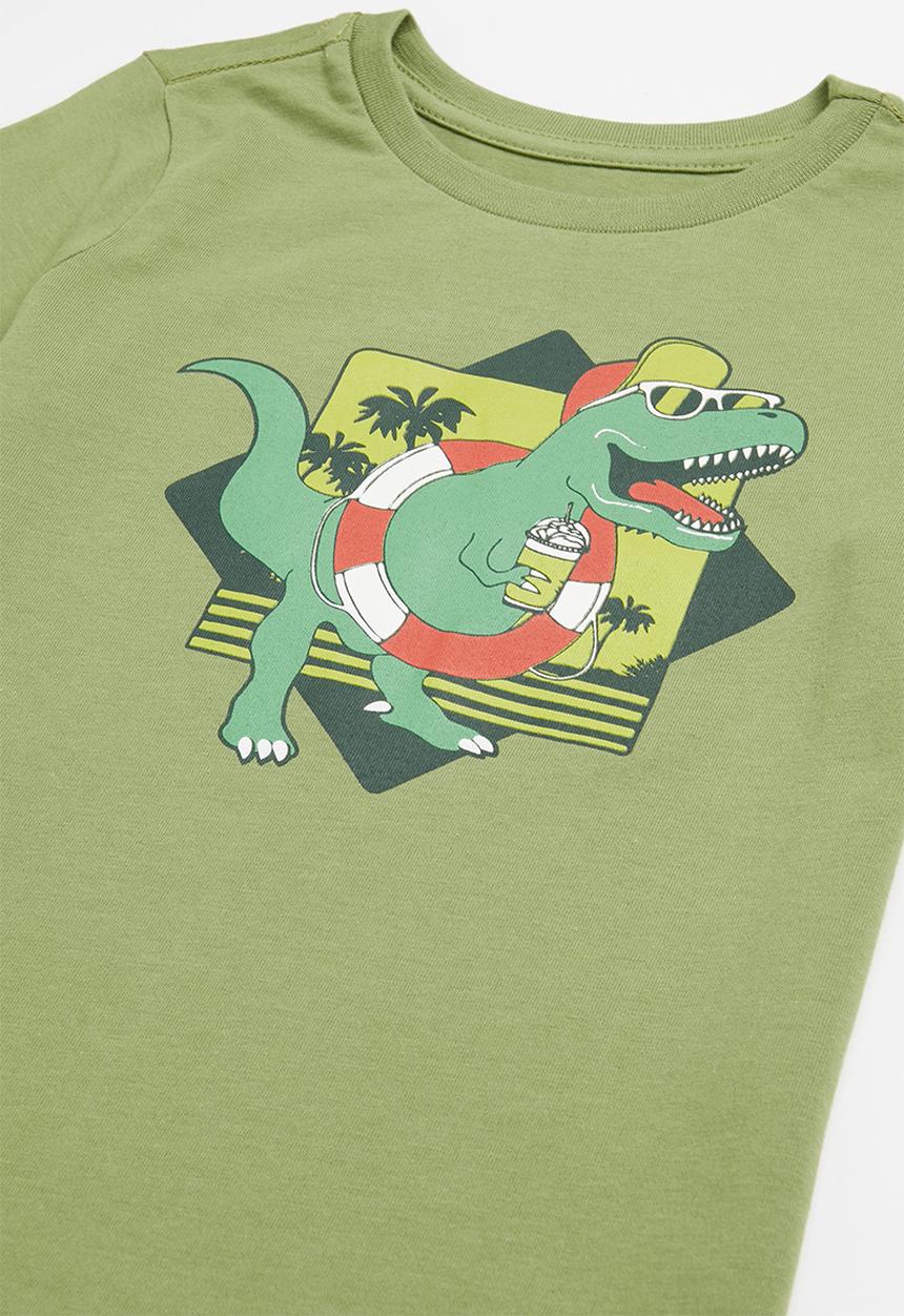 Superbalist - Boys 2 pack printed tee - grey & african sage