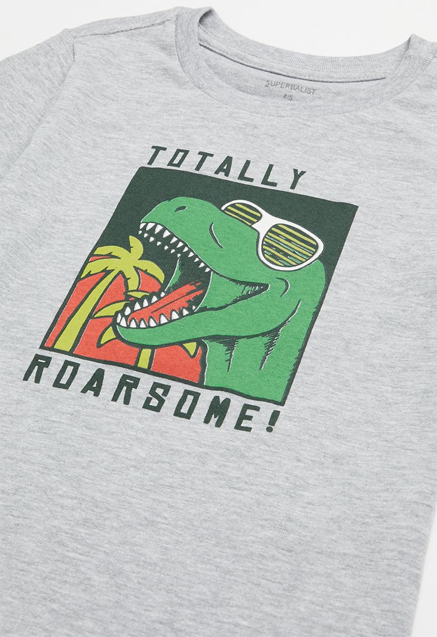 Superbalist - Boys 2 pack printed tee - grey & african sage