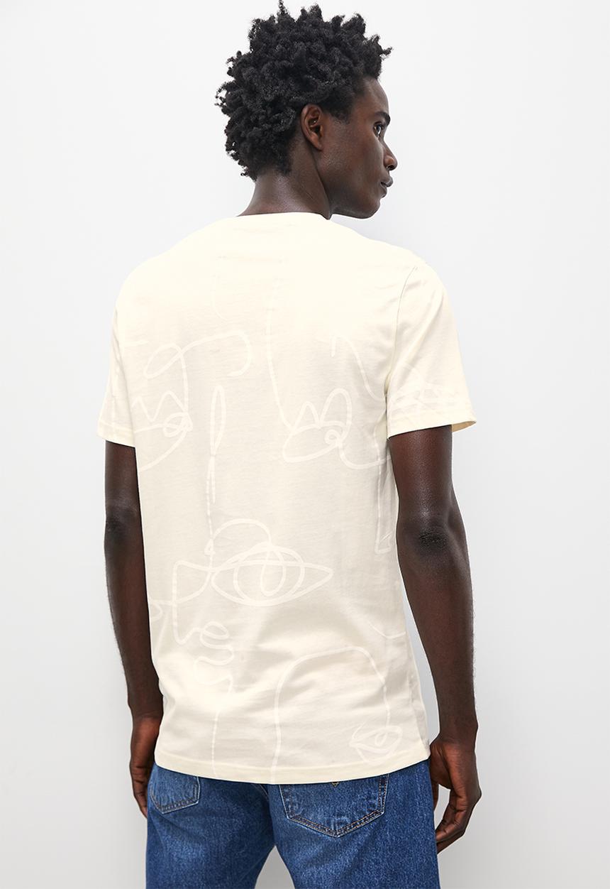 Superbalist - Aop abstract slim crew neck - milk