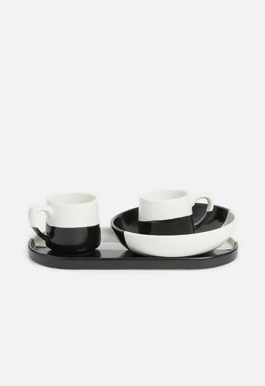 Urchin Art - Lyrica dipped bowl- black & white