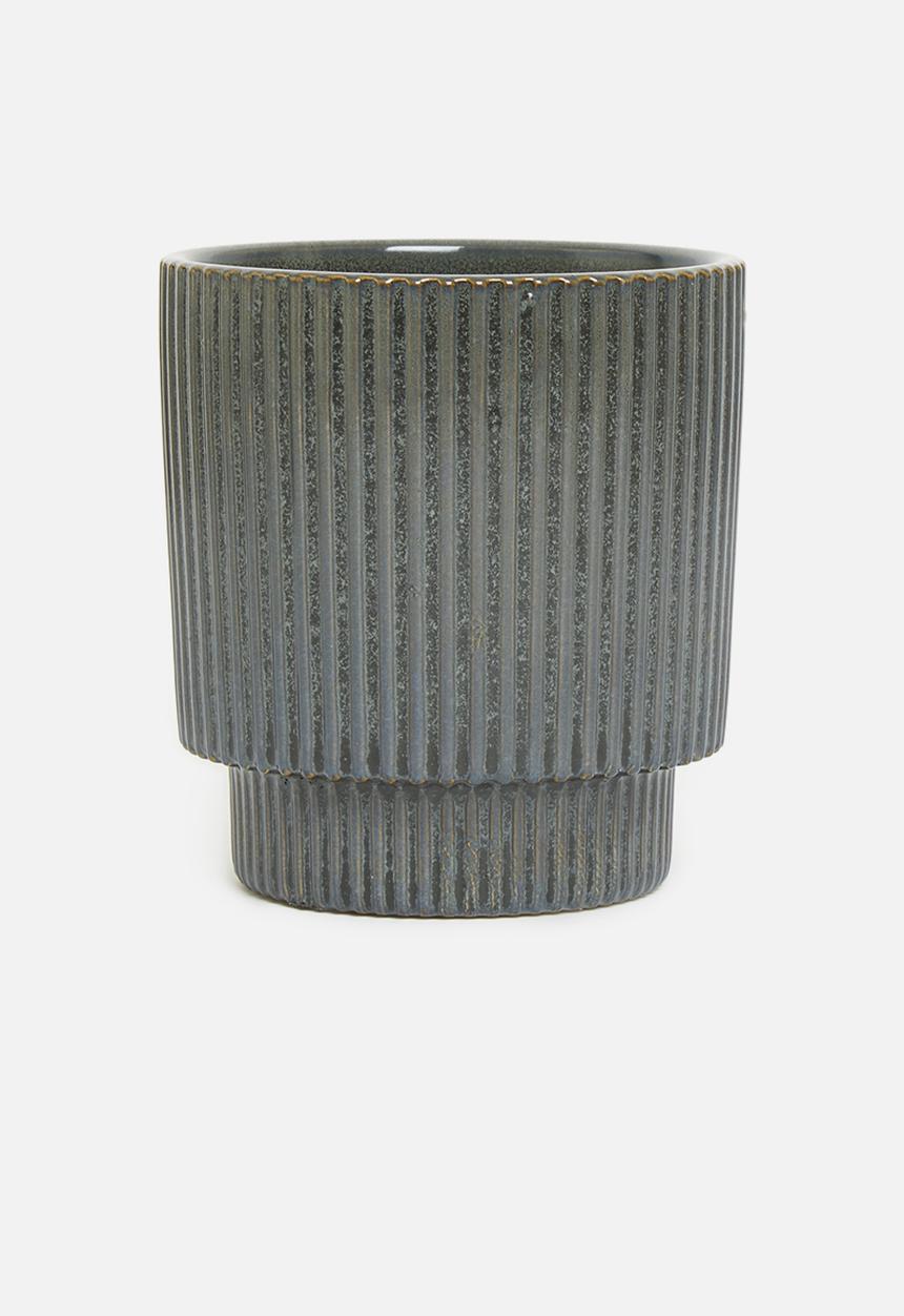 H&S - Ceramic flower pot - black