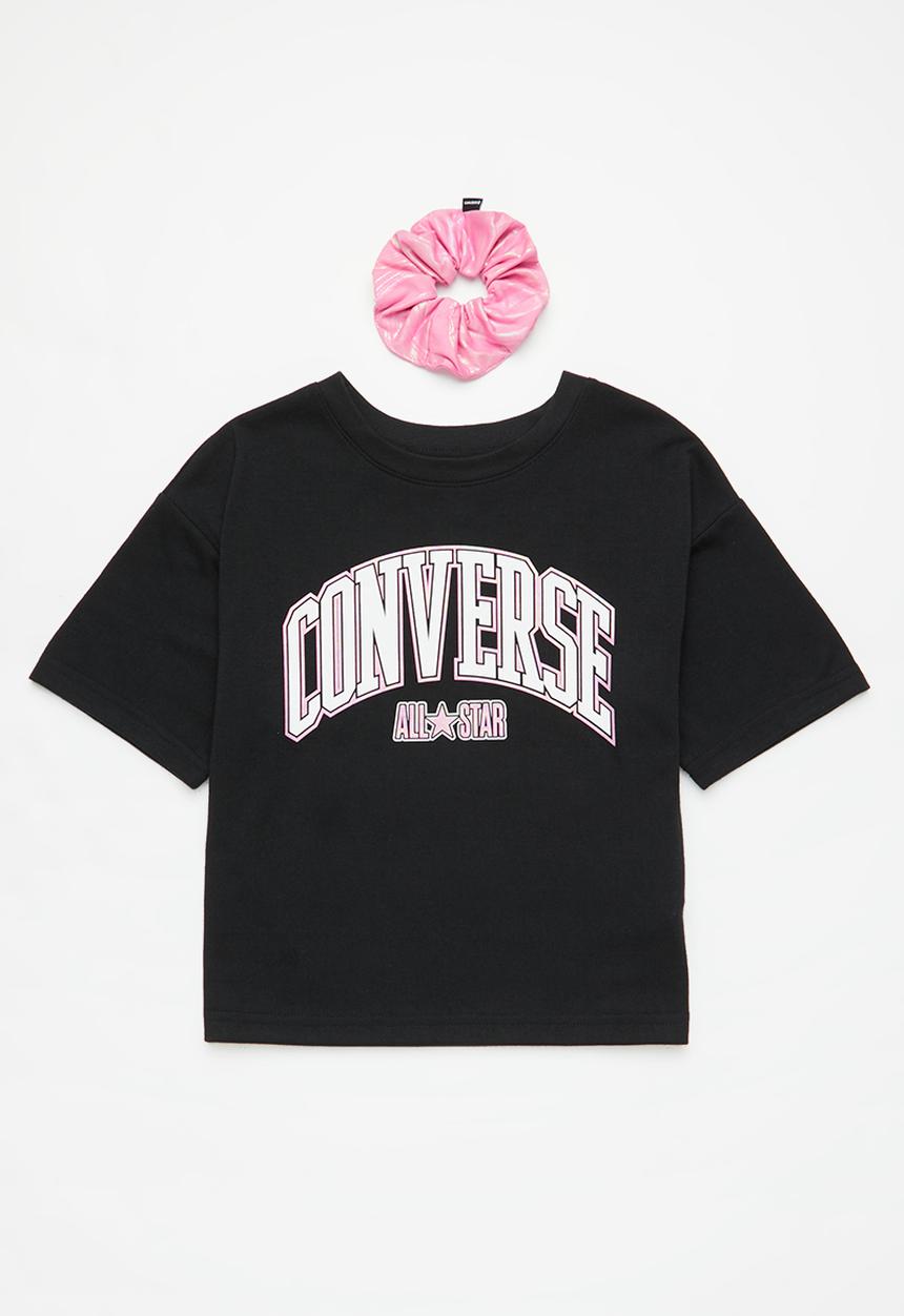 Converse - Cnvg short sleeve tee w scrunchy - black