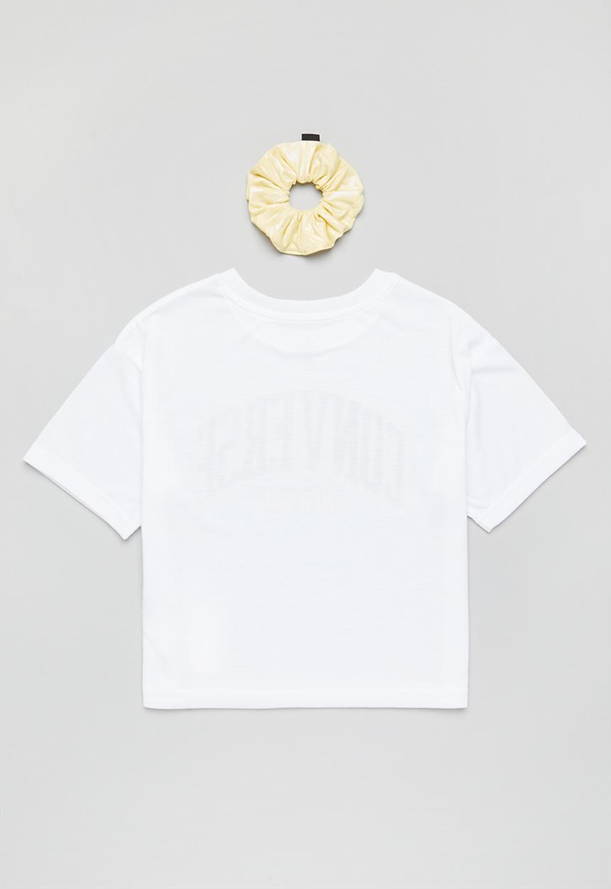 Converse - Cnvg short sleeve gfx boxy tee w scrunchy - white