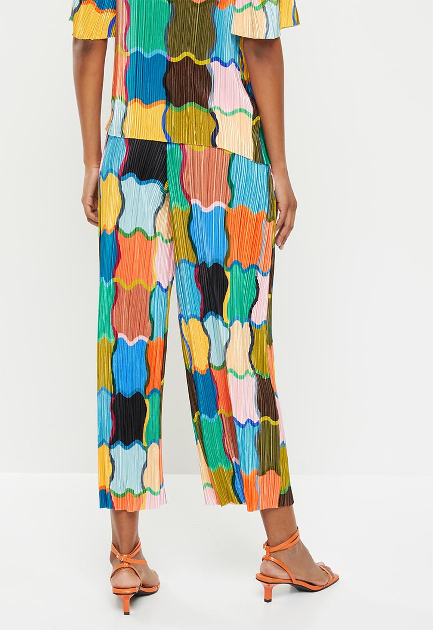 Me&B - Cropped wide leg printed  pants - multi