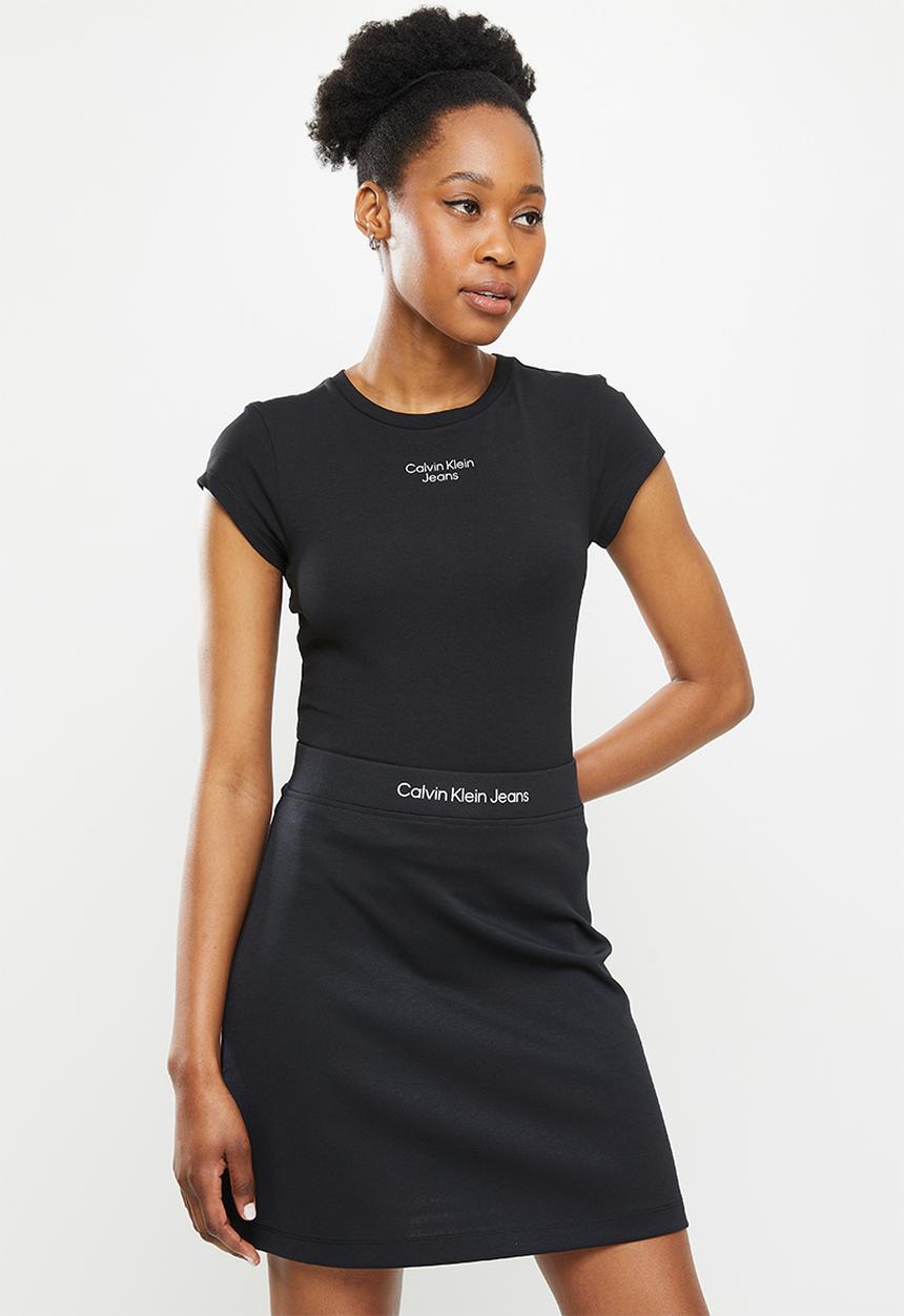 Calvin Klein - Stacked logo tight  tee - ck black