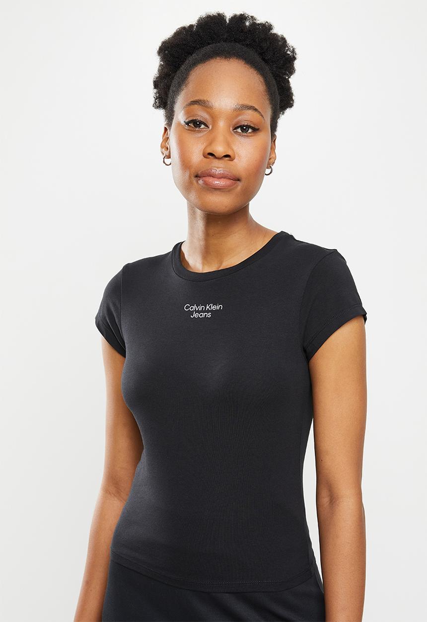 Calvin Klein - Stacked logo tight  tee - ck black
