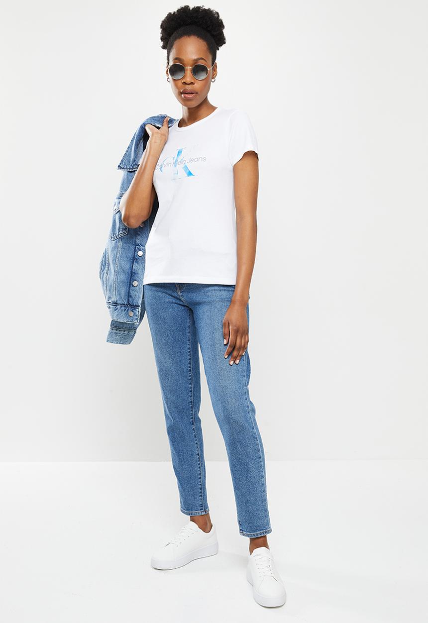 Calvin Klein - Aqua monogram slim tee - bright white