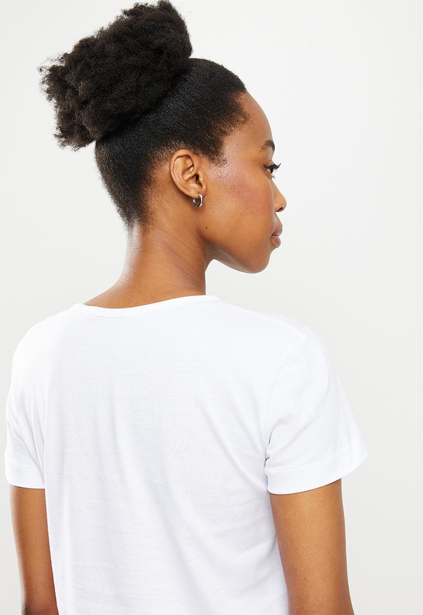 Calvin Klein - Shrunken institutional baby tee - bright white/pink print