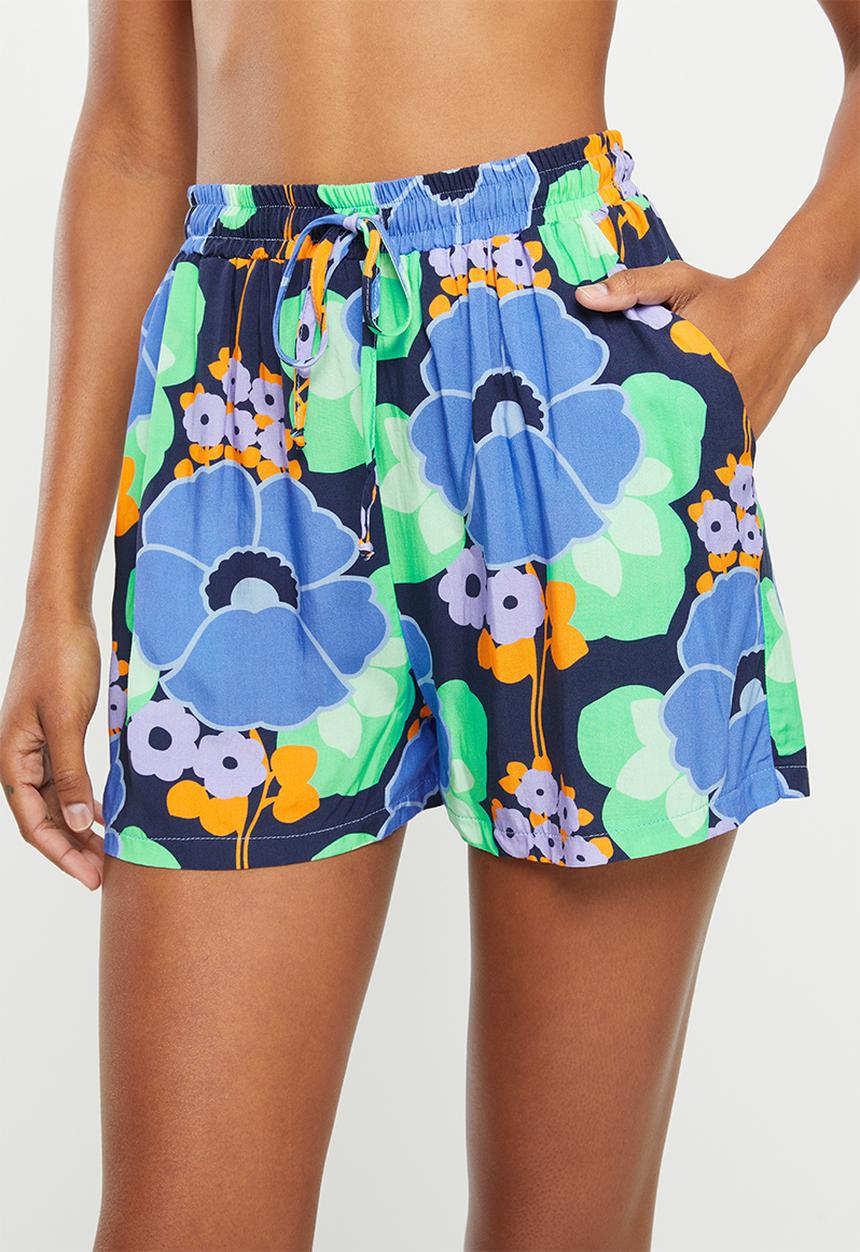 Me&B - Elasticated shorts -  70's floral