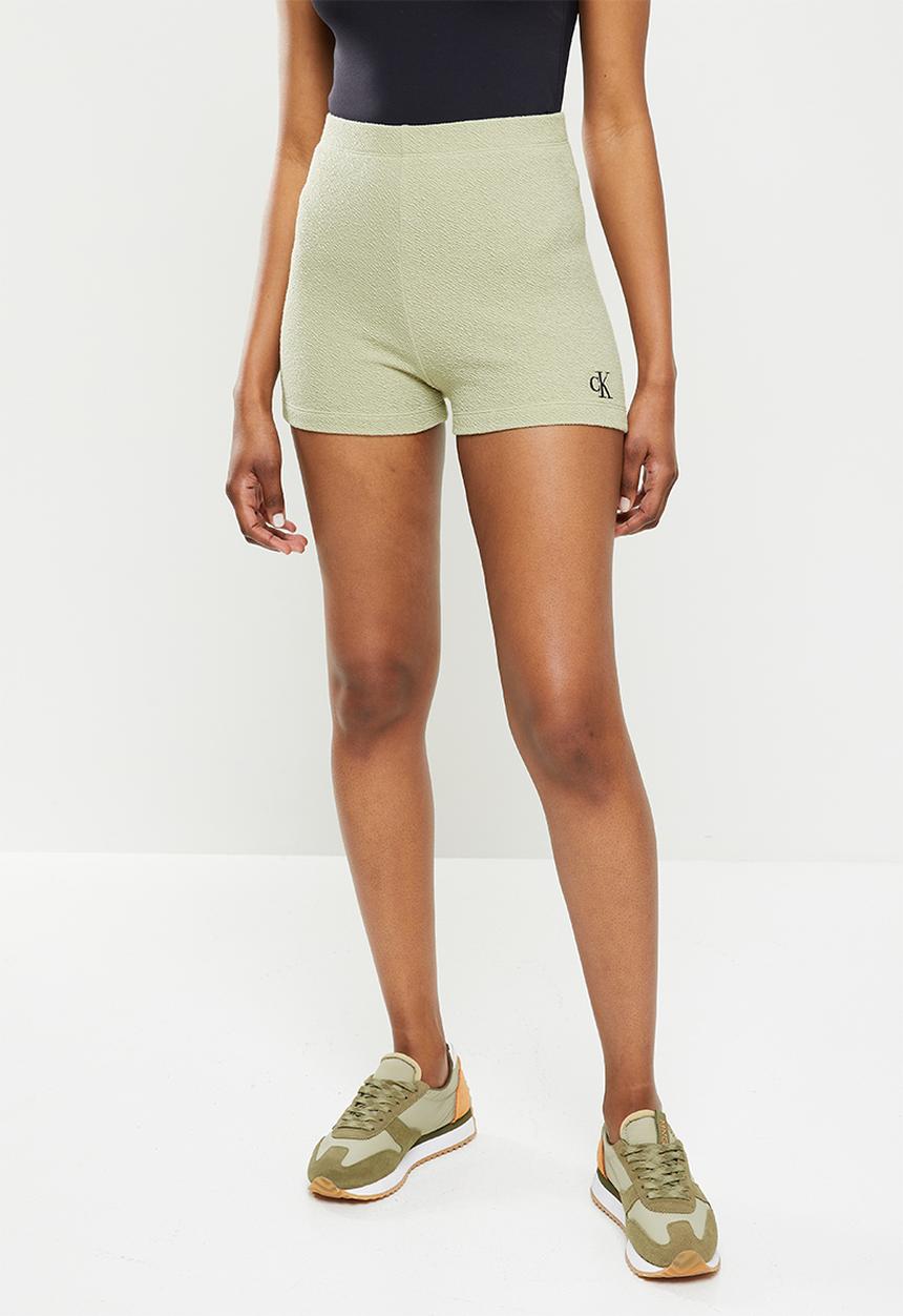Calvin Klein - High rise slub rib shorts - wheat fields