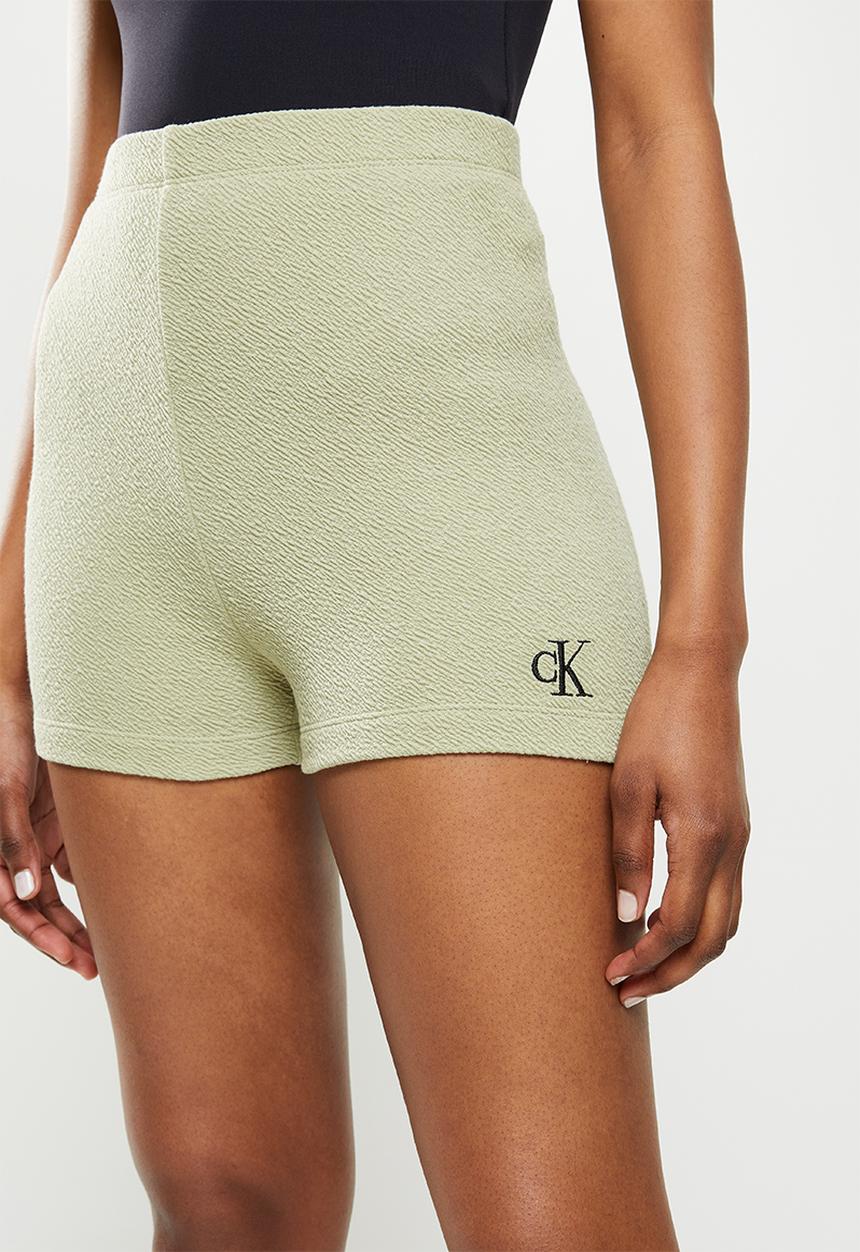 Calvin Klein - High rise slub rib shorts - wheat fields
